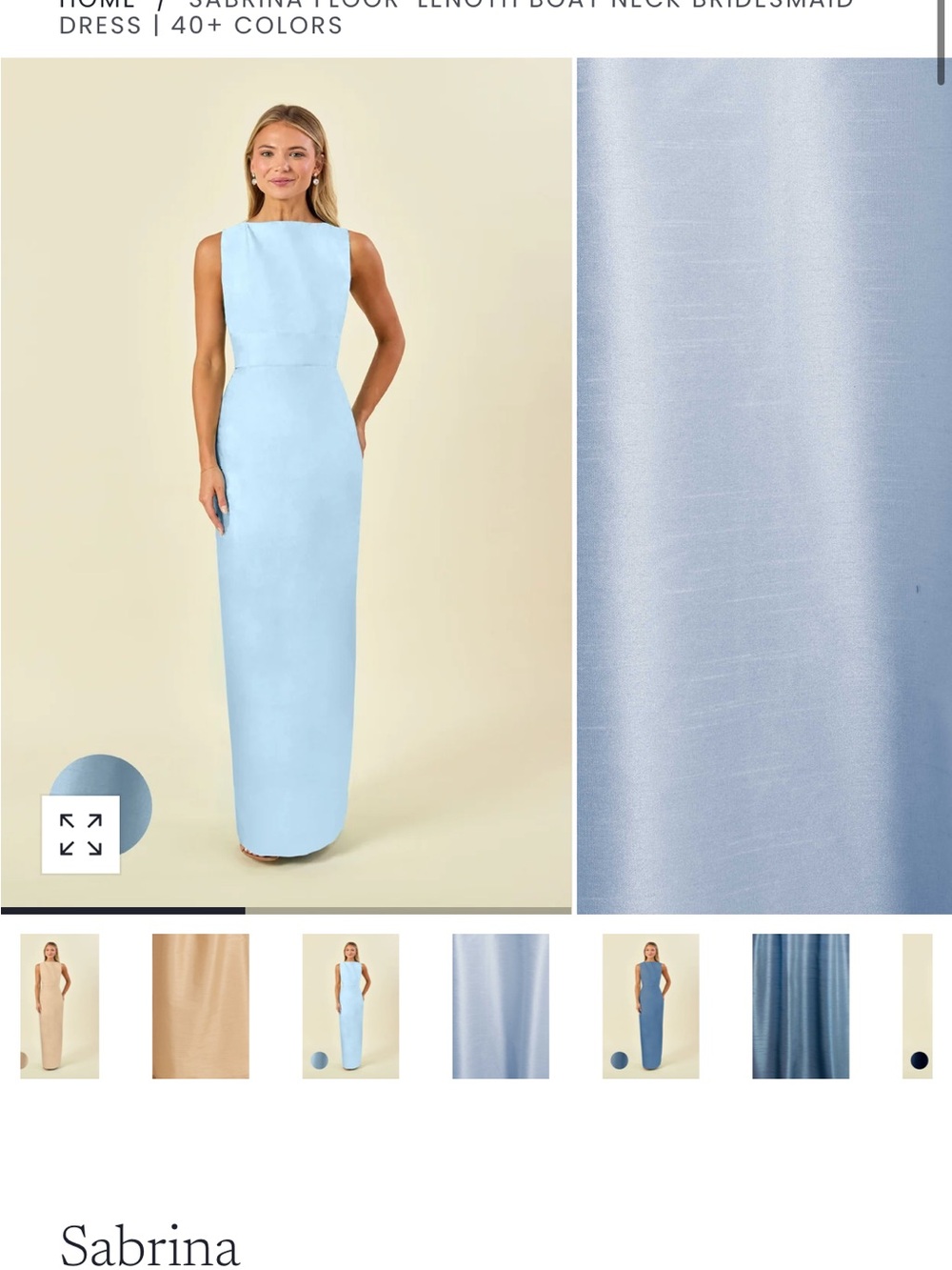 Sabrina Boat Neck Maxi Dress in Light Blue